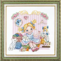 Cross-stitch kit M-274 "Young needlewoman"