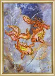 Rhinestone decoration kit KC-027 "Gold fishes" 