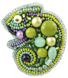 BP-266 Beadwork kit for creating broоch Crystal Art "Chameleon"