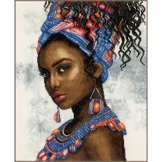 PN-0200685 Cross stitch kit 39x49cm, LanArte HEADSCARF MODEL Model