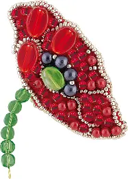 BP-175 Beadwork kit for creating broоch Crystal Art "Red petals"