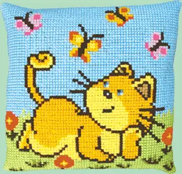 Набор для вышивки подушки крестиком Чарівна Мить РТ-120 "Котик" . Catalog. Kits