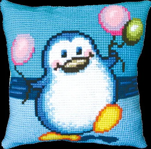 Набор для вышивки подушки крестиком Чарівна Мить РТ-137 "Пингвин"  . Catalog. Kits