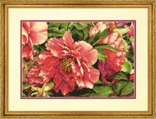 70-35298 Набор для вышивания крестом DIMENSIONS Coral Peonies "Коралловые пионы". Catalog. Kits