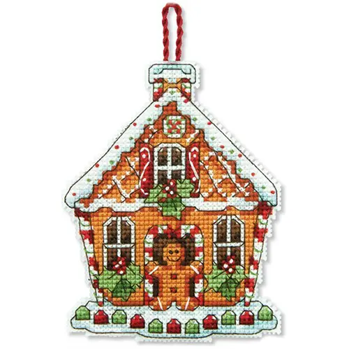 70-08917 Набор для вышивания крестом DIMENSIONS Gingerbread House Christmas Ornament "Рождественское украшение Пряничный домик". Catalog. Kits