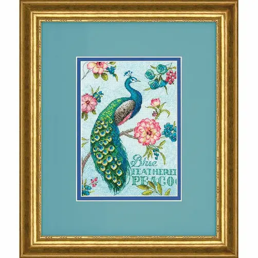 70-65146 Набор для вышивания крестом DIMENSIONS Blue Peacock "Синий павлин". Catalog. Kits