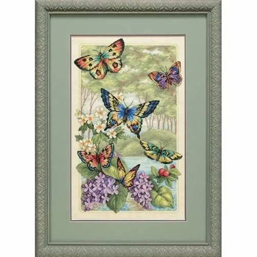 35223 Набор для вышивания крестом DIMENSIONS  Butterfly Forest "Лес бабочек". Catalog. Kits