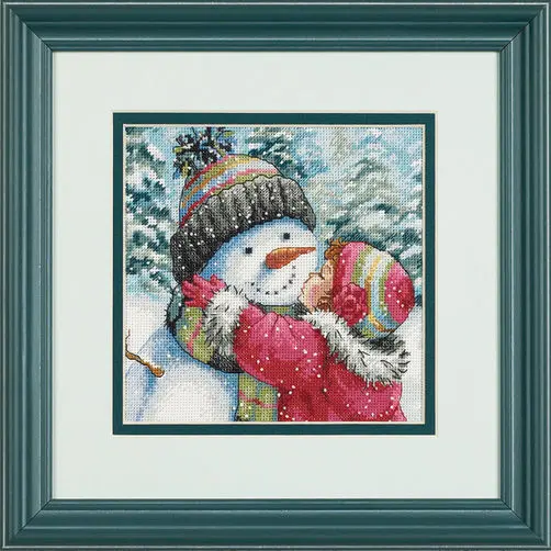 70-08833 Набор для вышивания крестом DIMENSIONS A Kiss for Snowman "Поцелуй для снеговика". Catalog. Kits