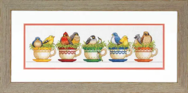 70-35394 Набор для вышивания крестом «Teacup Birds /Птицы в чашках» DIMENSIONS. Catalog. Kits