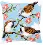 PN-0145156 Vervaco Cross Stitch Cushion "Birds between flowers"