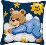 PN-0008573 Vervaco Cross Stitch Cushion "Blue Nightime Bear"
