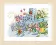 PN-0151015 Counted cross stitch kit LanArte Bouquet with peacock butterfly