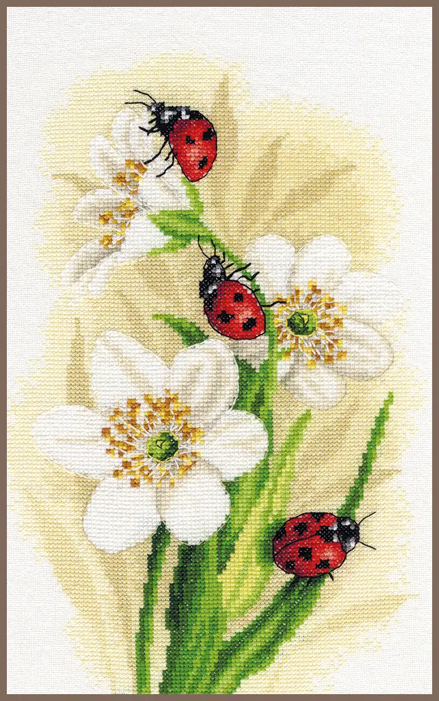 PN-0191875 Набор для вышивки крестом Lanarte Ladybug parade "Парад божьих коровок". Catalog. Kits