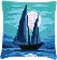 PN-0187488 Набор для вышивания крестом (подушка) Vervaco "Парусник в лунном свете". Catalog. Kits