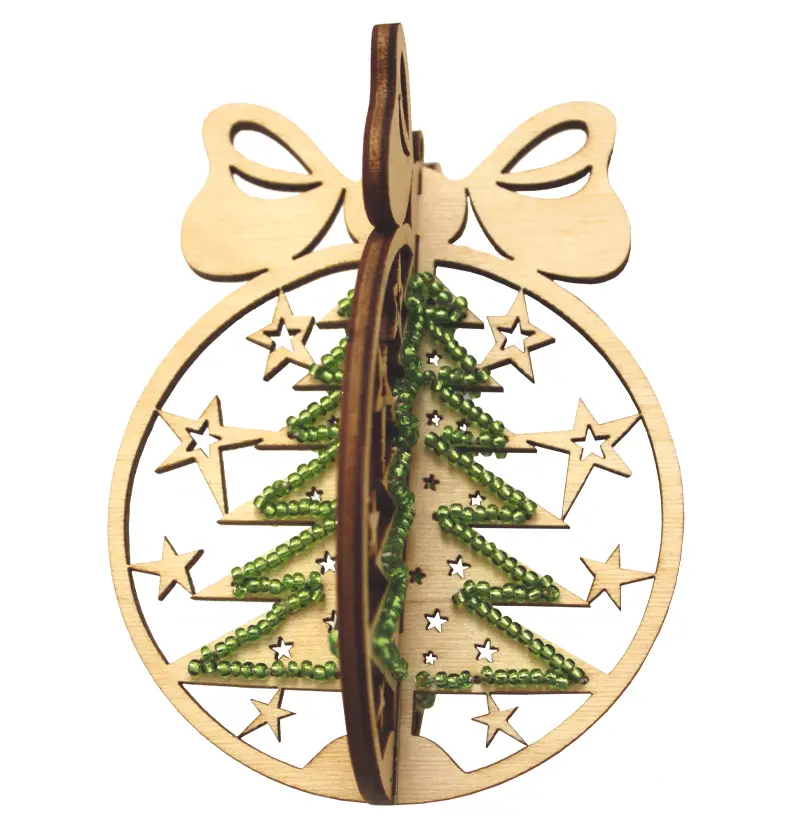 F-022 Набор новогоднее украшение из фанеры Чарівна Мить Новогодний шар "Елка". Catalog. Kits