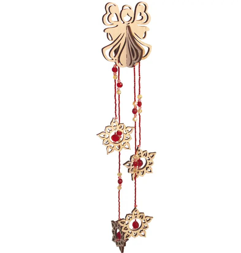 F-027 Набор новогоднее украшение из фанеры Чарівна Мить Подвеска "Красный ангел". Catalog. Kits