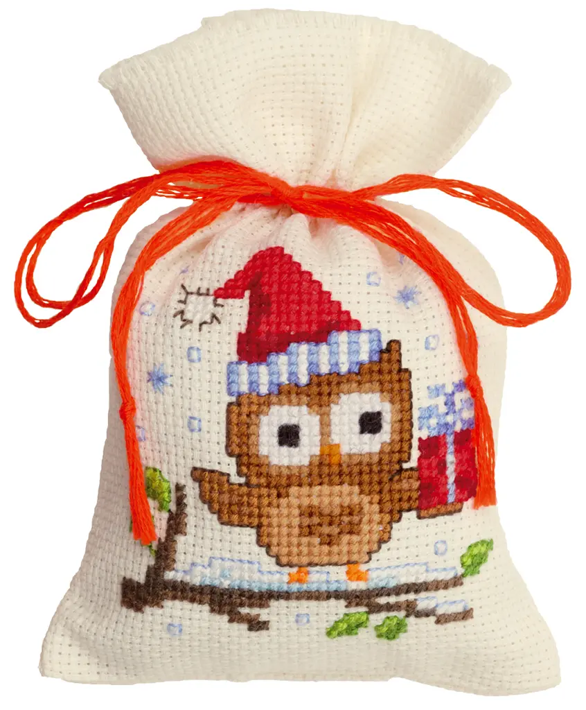 PN-0147603 Набор для вышивания крестом (мешочек для саше) Vervaco Owlet with a gift "Совенок с подарком". Catalog. Kits
