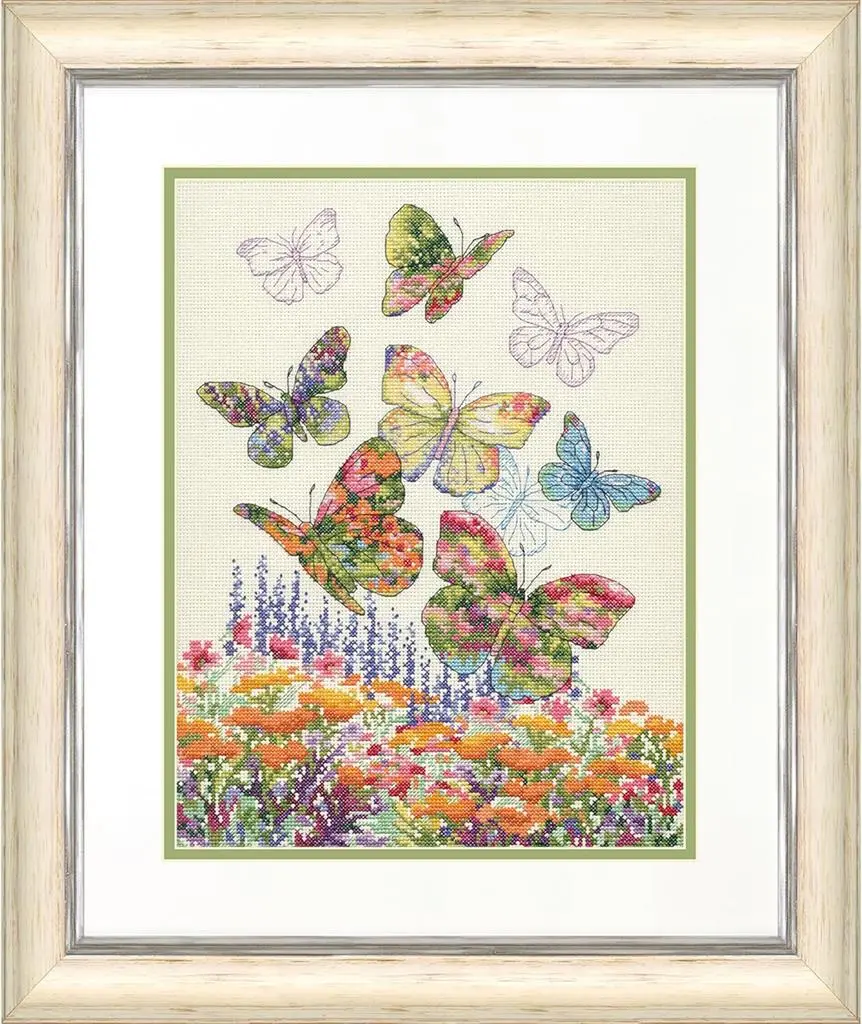 70-35448 Набір для вишивання хрестиком Flower butterflies/Квіткові метелики DIMENSIONS. Catalog. Kits