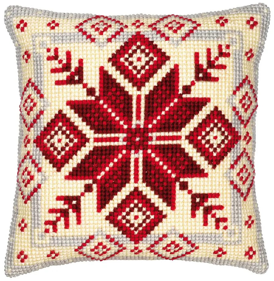 PN-0008494 Набор для вышивания крестом (подушка) Vervaco Nordic Snowflake "Норвежская снежинка". Catalog. Kits