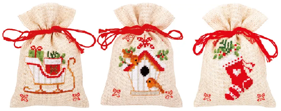 PN-0172213 Набор для вышивания крестом (мешочки для саше) Vervaco Christmas motif "Рождественский мотив". Catalog. Kits
