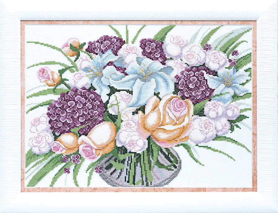 ВТ-117 Набор для вышивания крестом Crystal Art "Нежный цвет гортензии". Catalog. Kits