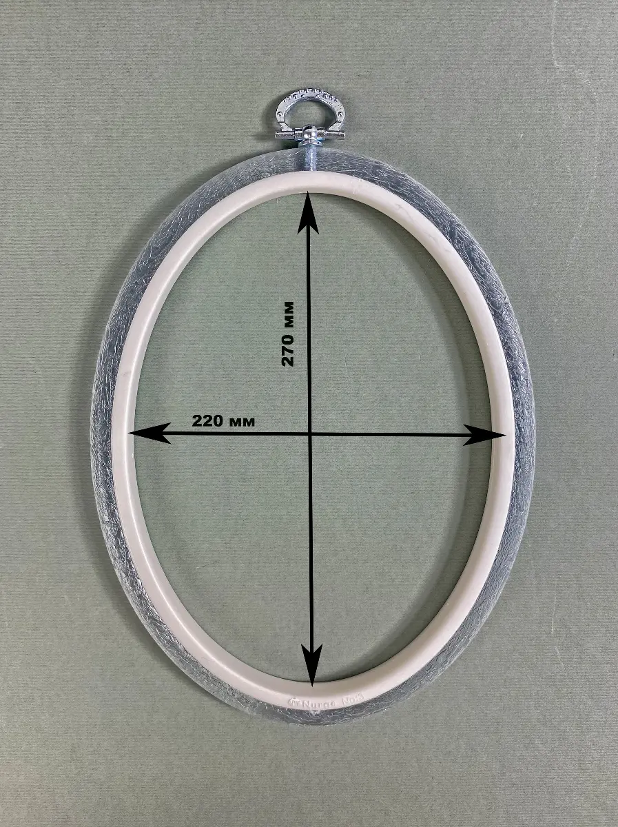 230-10 Пяльці-рамка Nurge овальні каучукові з підвісом, висота обода 8мм, діаметр 220*270мм (перлинн. Catalog. Embroidery and sewing. Tambour