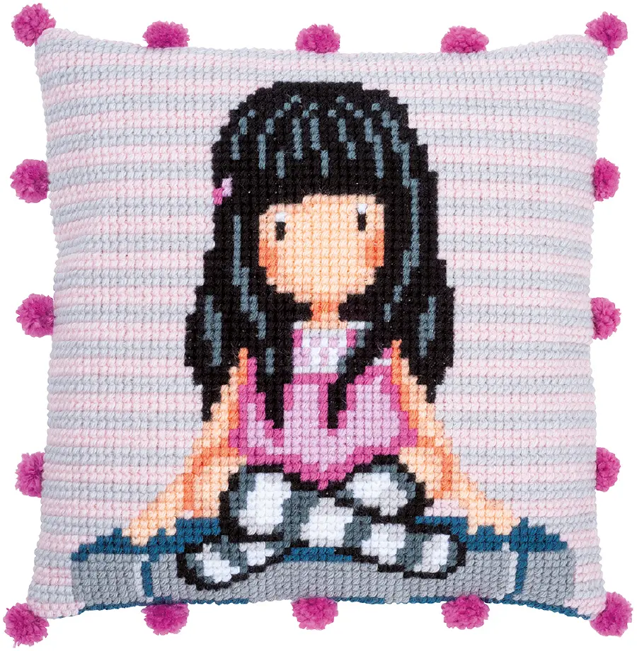 PN-0187991 Набор для вышивания крестом (подушка) Vervaco "Gorjuss The words". Catalog. Kits