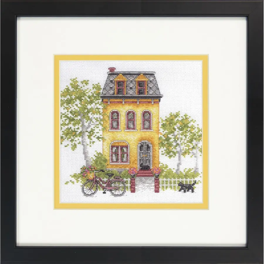 70-65226 Набір для вишивання хрестиком «Yellow House//Жовтий будиночок» DIMENSIONS. Catalog. Kits