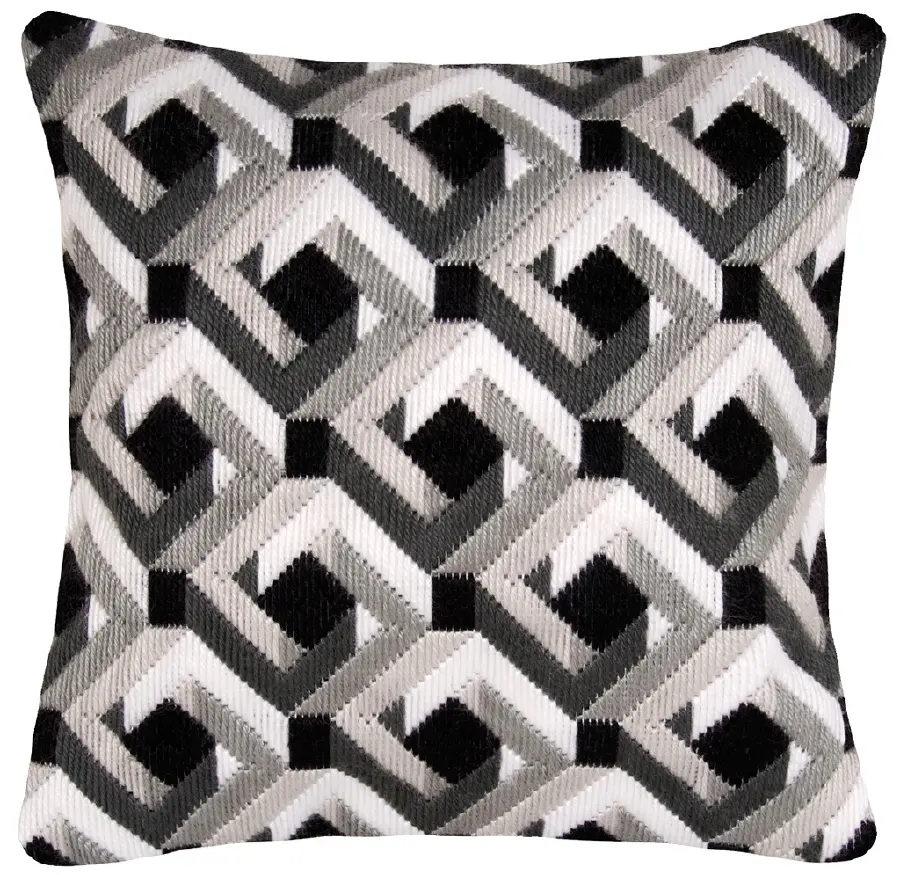 PN-0148243 Набор для вышивания гладью (подушка) Vervaco Black & White "Черный и белый". Catalog. Kits