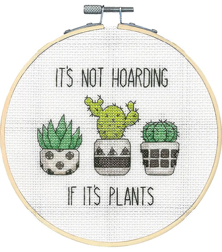 72-76919 Набір для вышивання хрестом Learn a Craft Hoarding Plants КактусиDIMENSIONS з п'яльцями. Catalog. Kits