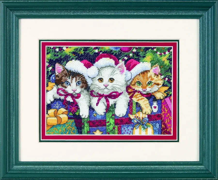 08750 Набір для вишивання хрестом Meowy Christmas Котяче Різдво,18*13см,DIMENSIONS. Catalog. Kits