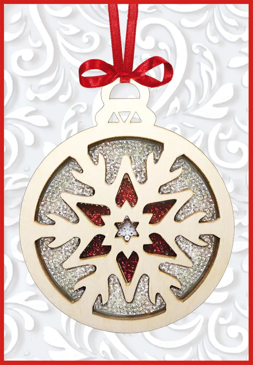 F-096 Набор новогоднее украшение из фанеры Чарівна Мить Новогодняя игрушка "Снежинка". Catalog. Kits