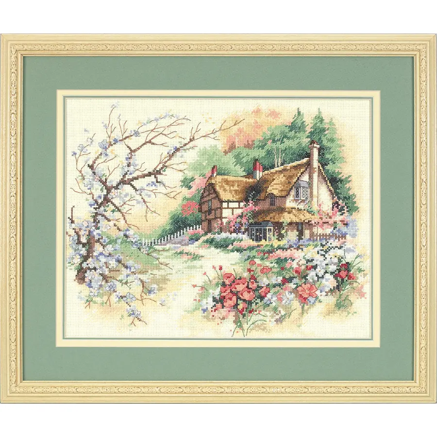 13687 Набір для вишивання хрестом Cottage Enchantment • Чарівний будиночок, 28*36см, DIMENSIONS. Catalog. Kits