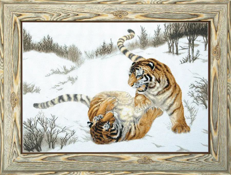 Набор для вышивки крестиком Чарівна Мить М-219 "Игривые тигры"  . Catalog. Kits