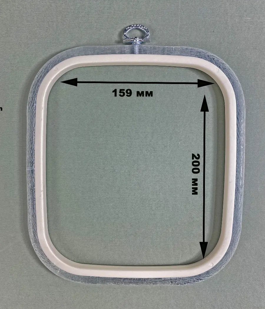 230-12 Пяльці-рамка Nurge квадрат каучукові з підвісом, висота обода 10мм,180*200мм (перлинні). Catalog. Embroidery and sewing. Tambour