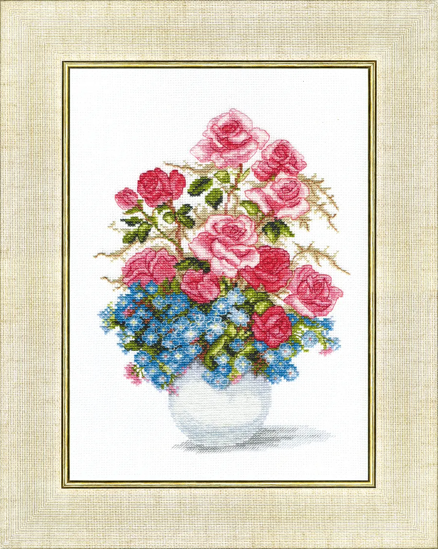 ВТ-023 Набор для вышивания крестом Crystal Art "Розы и незабудки". Catalog. Kits