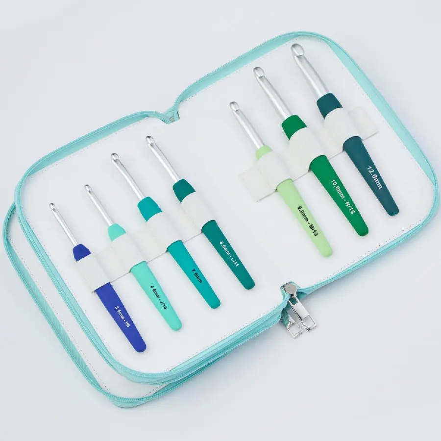30952 Набір барвистих гачків Grande (в упаковці 14 гачків)  Waves Aluminium KnitPro. Catalog. Knitting. Needle and crotchet kits