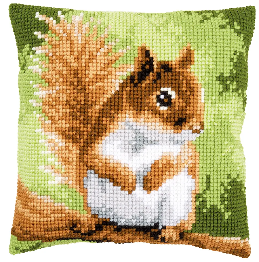 PN-0157491 Набор для вышивания крестом (подушка) Vervaco Squirrel "Белка". Catalog. Kits