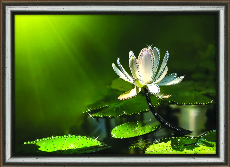 Набор картина стразами Crystal Art КС-1014 "Белый лотос". Catalog. Kits