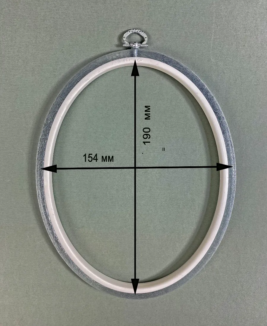 230-8 Пяльці-рамка Nurge овальні каучукові з підвісом, висота обода 8мм, діаметр 154*190мм (перлинні. Catalog. Embroidery and sewing. Tambour