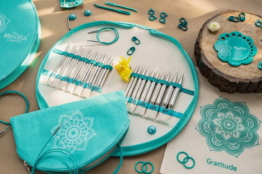 36301 Набор съемных спиц 13 см в круглой бирюзовой упаковке Mindful KnitPro. Catalog. Knitting. Needle and crotchet kits