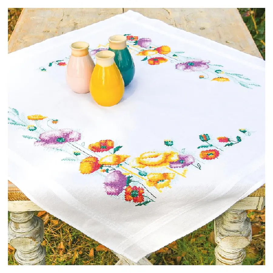 PN-0211016 Набір для вишивання хрестом (скатертина 80х80) Vervaco Маки. Catalog. Kits