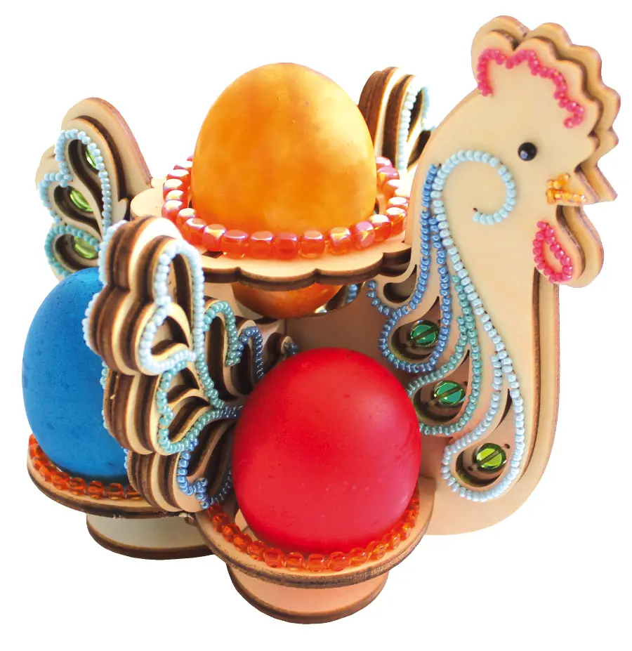 F-064 Набор-конструктор Чарівна Мить "Большая пасхальная курица в голубых тонах". Catalog. Kits