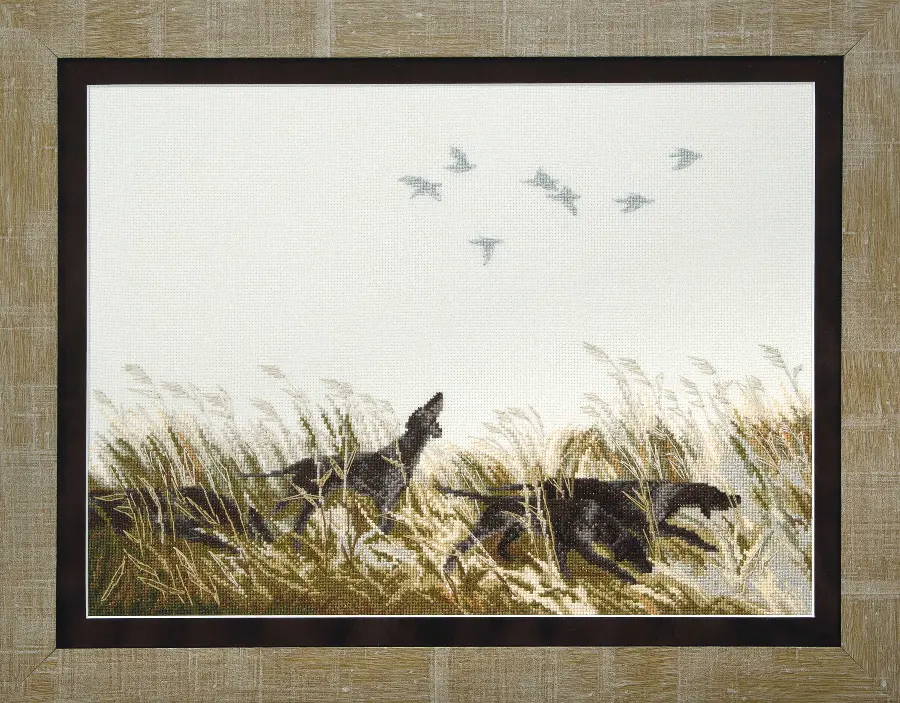 Набор для вышивки крестиком Чарівна Мить М-216 "Курцхаары идут по следу"  . Catalog. Kits