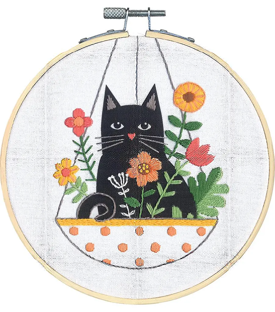 72-76916 Набір для вишивання гладдю DIMENSIONS Learn-a-Craft Cat Plant Кашпо для кошек з п'яльцями. Catalog. Kits