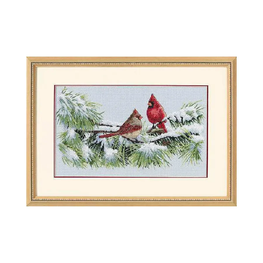 35178 Набор для вышивания крестом DIMENSIONS Winter Cardinals "Зимние кардиналы". Catalog. Kits