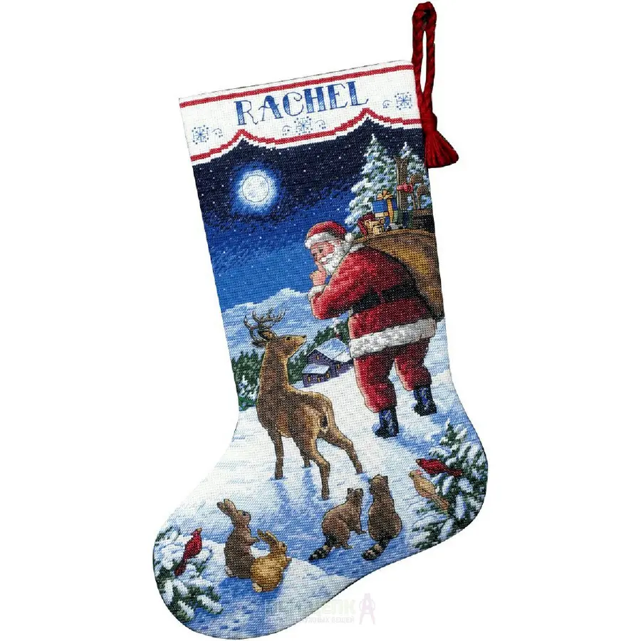 08683 Набор для вышивания крестом DIMENSIONS Santa's Arrival. Stocking "Прибытие Санты. Чулок". Catalog. Kits